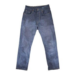 LEVI’S VTG *Rare 501 Tie-dye Grunge Cropped Blue Denim Straight Leg Jeans‎ 28